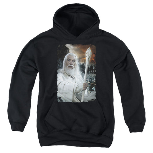 LORD OF THE RINGS : GANDALF THE WHITE YOUTH PULL OVER HOODIE Black SM