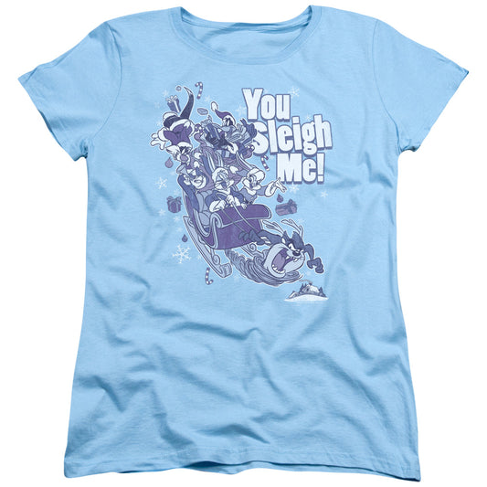 LOONEY TUNES : YOU SLEIGH ME WOMENS SHORT SLEEVE Light Blue MD
