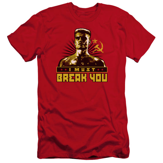 ROCKY IV : I MUST BREAK YOU PREMIUM CANVAS ADULT SLIM FIT 30\1 RED 2X