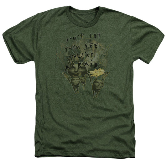MIRRORMASK : DON'T LET THEM ADULT REGULAR FIT HEATHER SHORT SLEEVE Military Green 3X