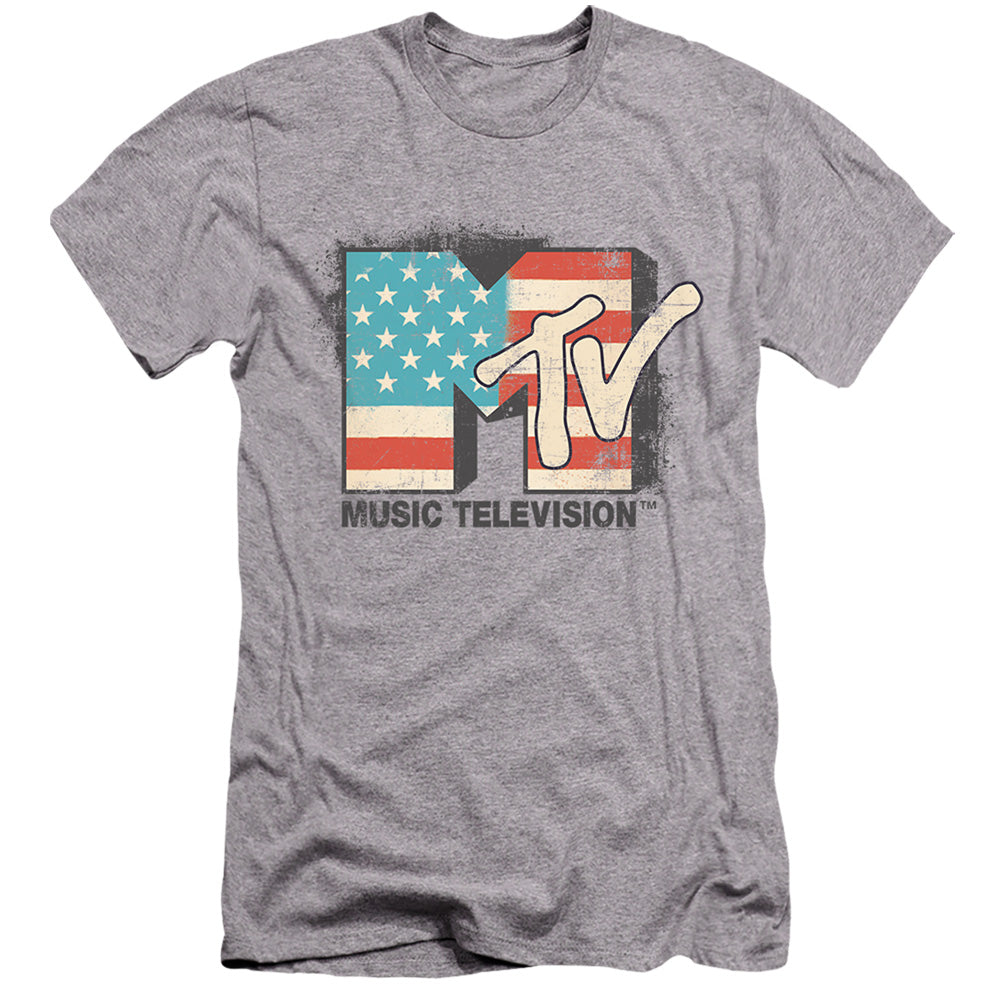 MTV : AMERICAN LOGO  PREMIUM CANVAS ADULT SLIM FIT 30\1 Athletic Heather XL