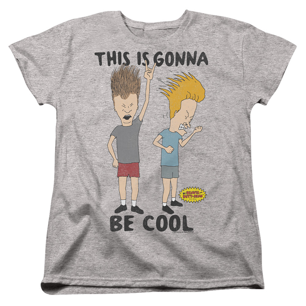 BEAVIS AND BUTTHEAD : GONNA BE COOL WOMENS SHORT SLEEVE Athletic Heather XL
