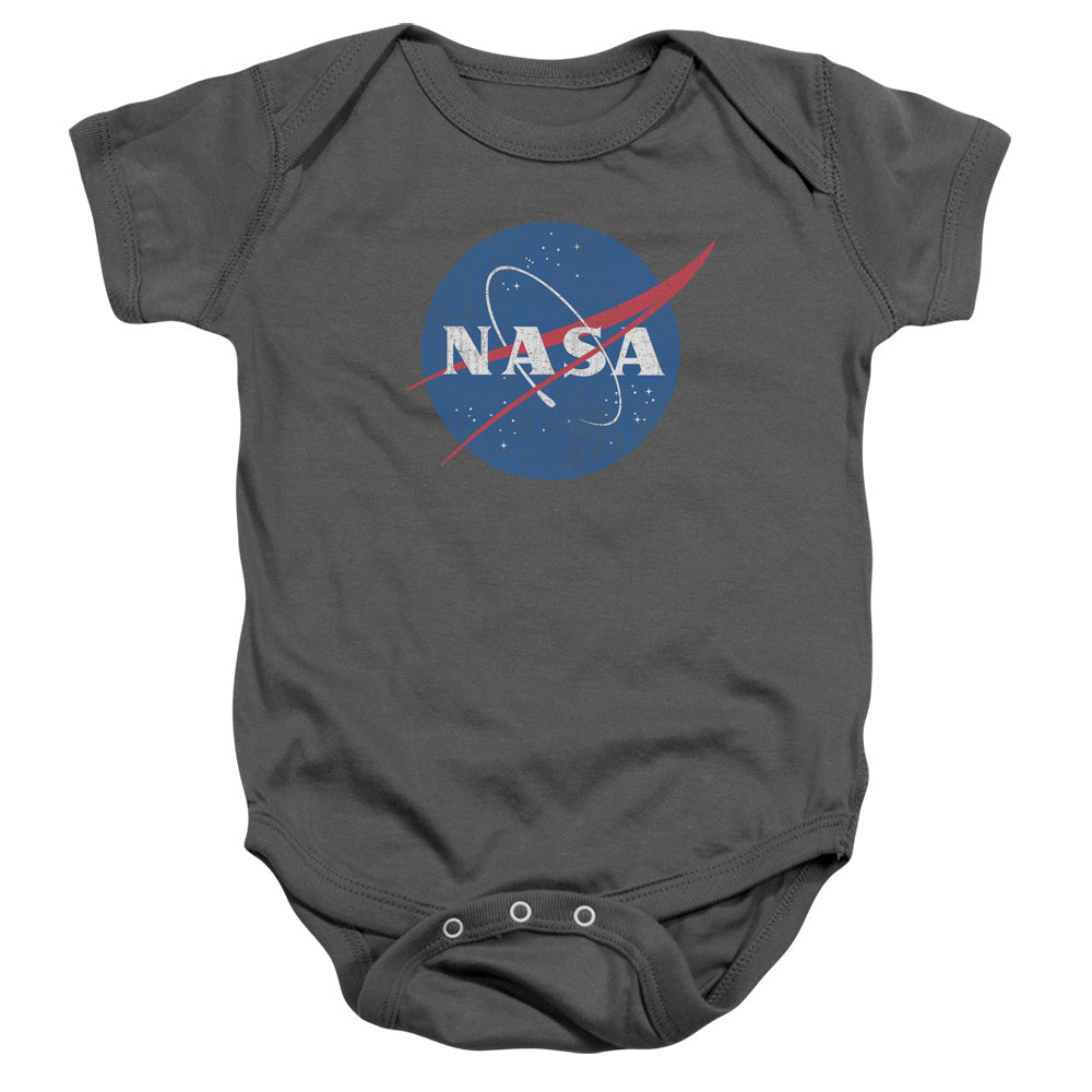 NASA : MEATBALL LOGO DISTRESSED INFANT SNAPSUIT Charcoal MD (12 Mo)