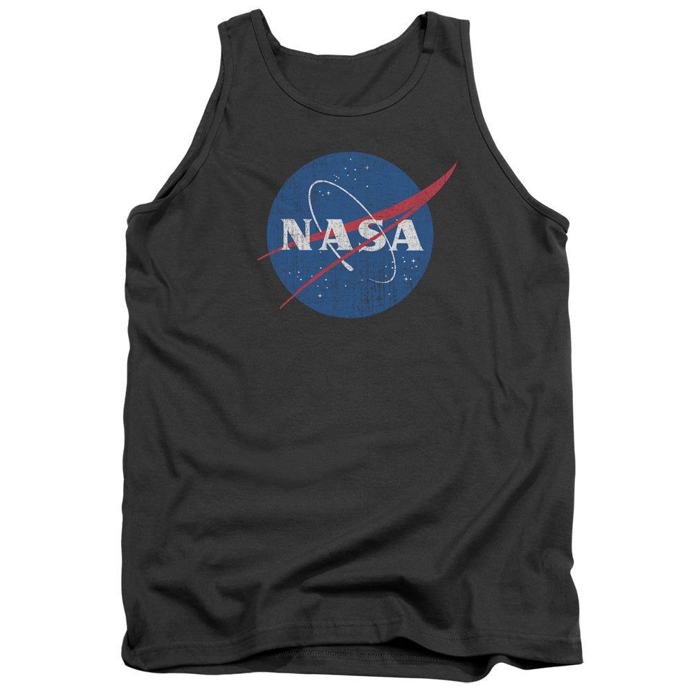 NASA : MEATBALL LOGO DISTRESSED ADULT TANK Charcoal 2X