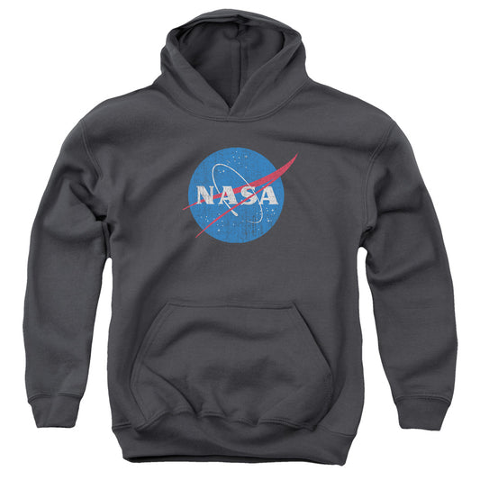 NASA : MEATBALL LOGO DISTRESSED YOUTH PULL OVER HOODIE Charcoal LG