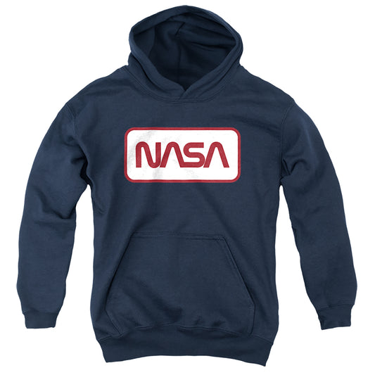 NASA : RECTANGULAR LOGO YOUTH PULL OVER HOODIE Navy LG