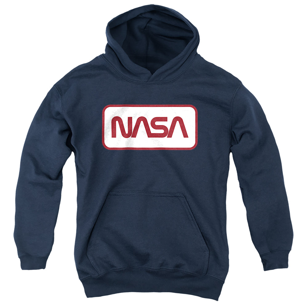 NASA : RECTANGULAR LOGO YOUTH PULL OVER HOODIE Navy MD