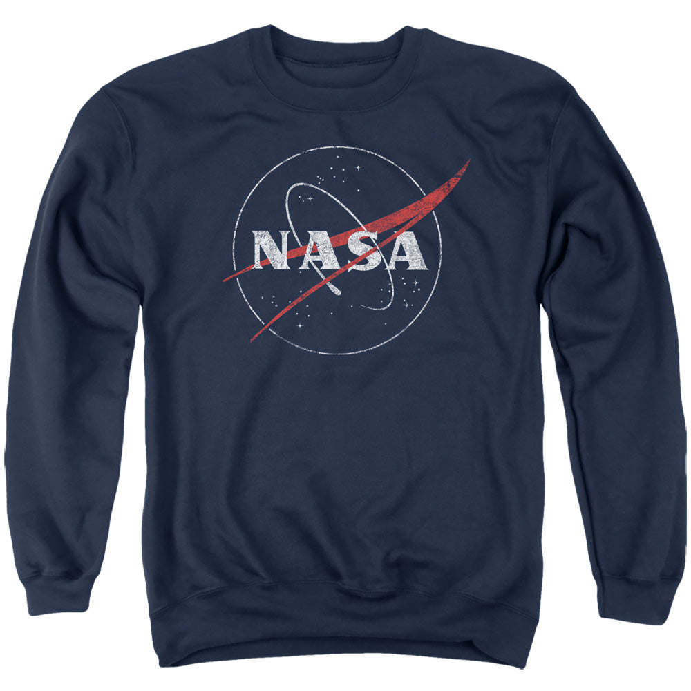 NASA : DISTRESSED LOGO ADULT CREW SWEAT Navy 3X