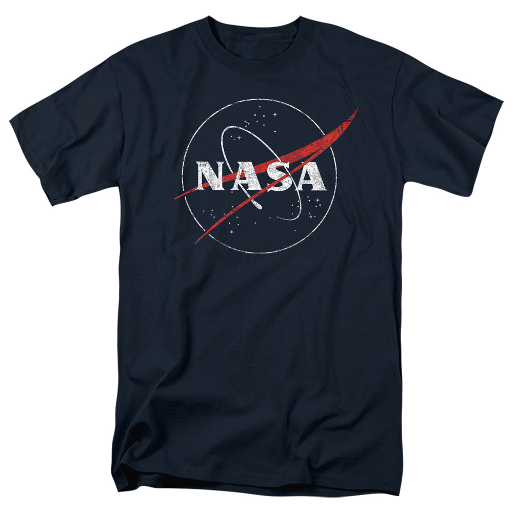 NASA : DISTRESSED LOGO S\S ADULT 18\1 Navy 2X