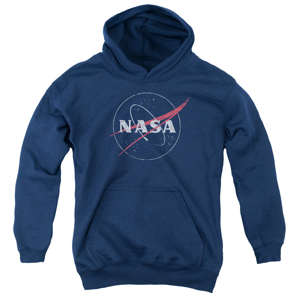 NASA : DISTRESSED LOGO YOUTH PULL OVER HOODIE Navy LG