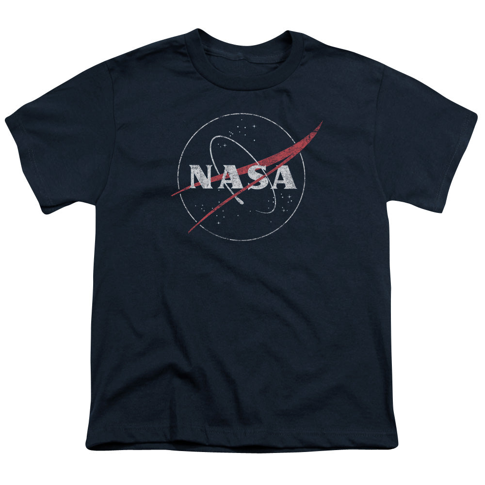 NASA : DISTRESSED LOGO S\S YOUTH 18\1 Navy LG