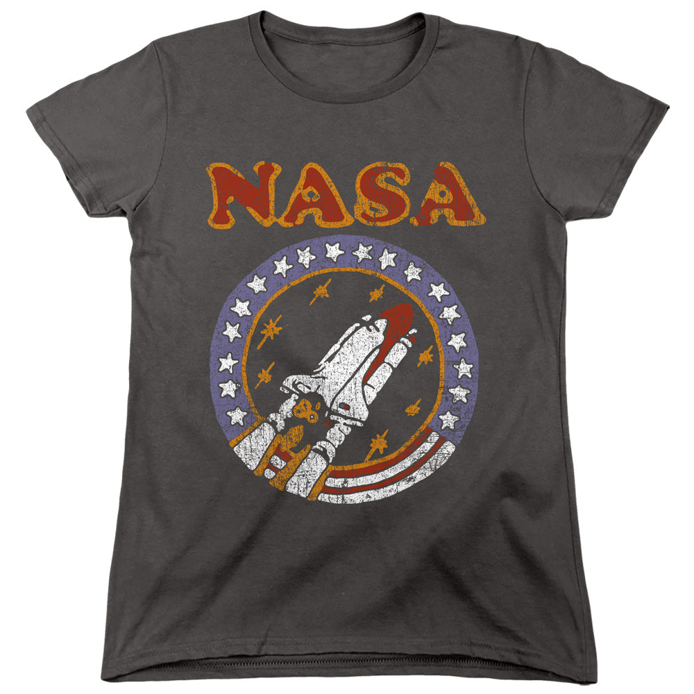 NASA : RETRO SHUTTLE WOMENS SHORT SLEEVE Charcoal 2X