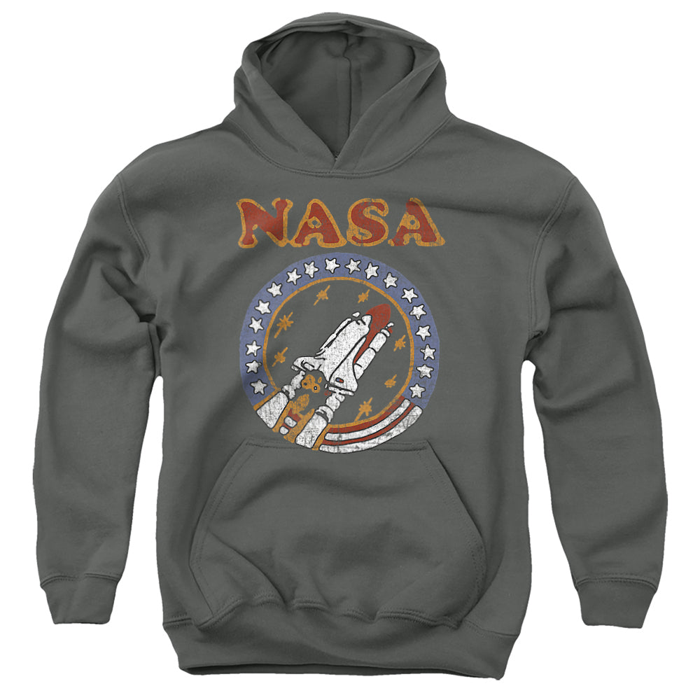 NASA : RETRO SHUTTLE YOUTH PULL OVER HOODIE Charcoal LG