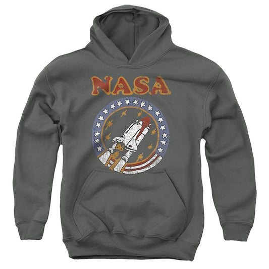 NASA : RETRO SHUTTLE YOUTH PULL OVER HOODIE Charcoal MD