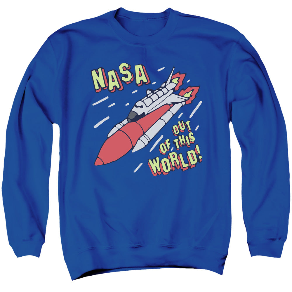 NASA : OUT OF THIS WORLD ADULT CREW SWEAT Royal Blue 2X