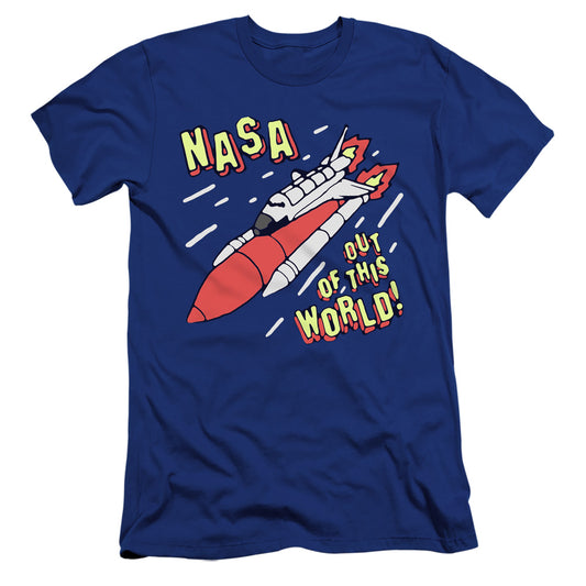 NASA : OUT OF THIS WORLD  PREMIUM CANVAS ADULT SLIM FIT 30\1 Royal Blue 2X