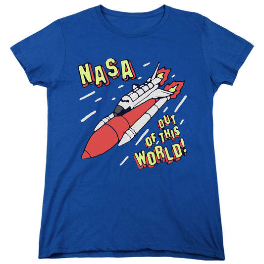 NASA : OUT OF THIS WORLD WOMENS SHORT SLEEVE Royal Blue 2X