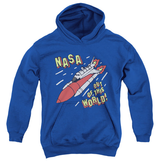 NASA : OUT OF THIS WORLD YOUTH PULL OVER HOODIE Royal Blue LG