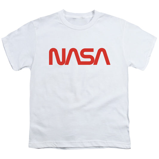 NASA : WORM LOGO S\S YOUTH 18\1 White LG