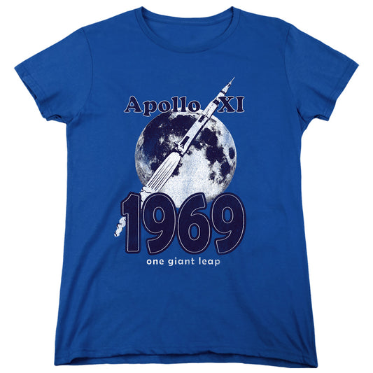 NASA : ONE GIANT LEAP WOMENS SHORT SLEEVE Royal Blue 2X