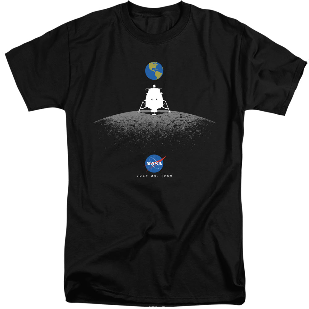 NASA : MOON LANDING SIMPLE ADULT TALL FIT SHORT SLEEVE Black 2X