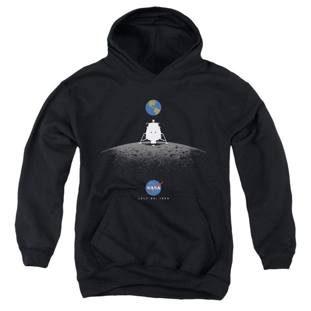 NASA : MOON LANDING SIMPLE YOUTH PULL OVER HOODIE Black SM