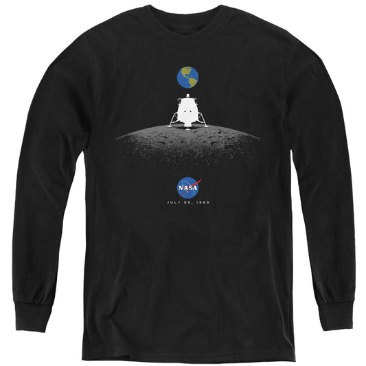 NASA : MOON LANDING SIMPLE L\S YOUTH Black LG