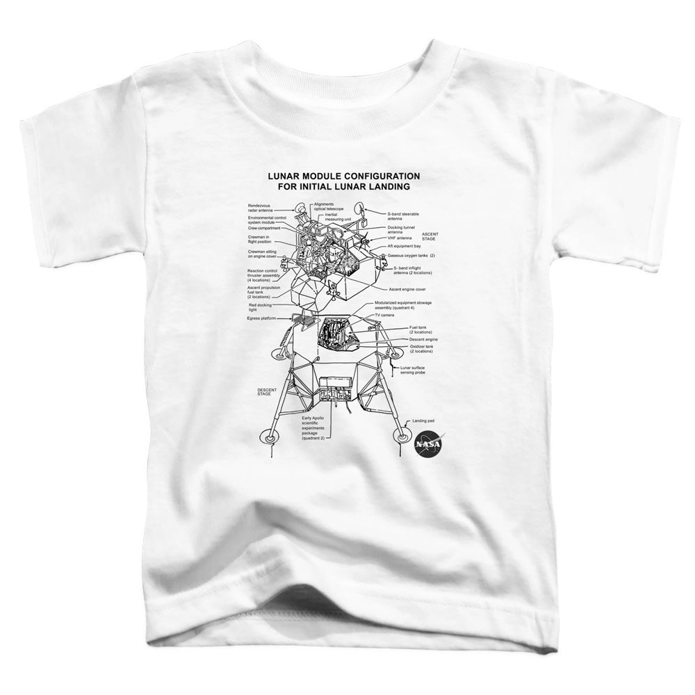 NASA : LUNAR MODULE DIAGRAM S\S TODDLER TEE White LG (4T)