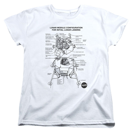 NASA : LUNAR MODULE DIAGRAM WOMENS SHORT SLEEVE White 2X