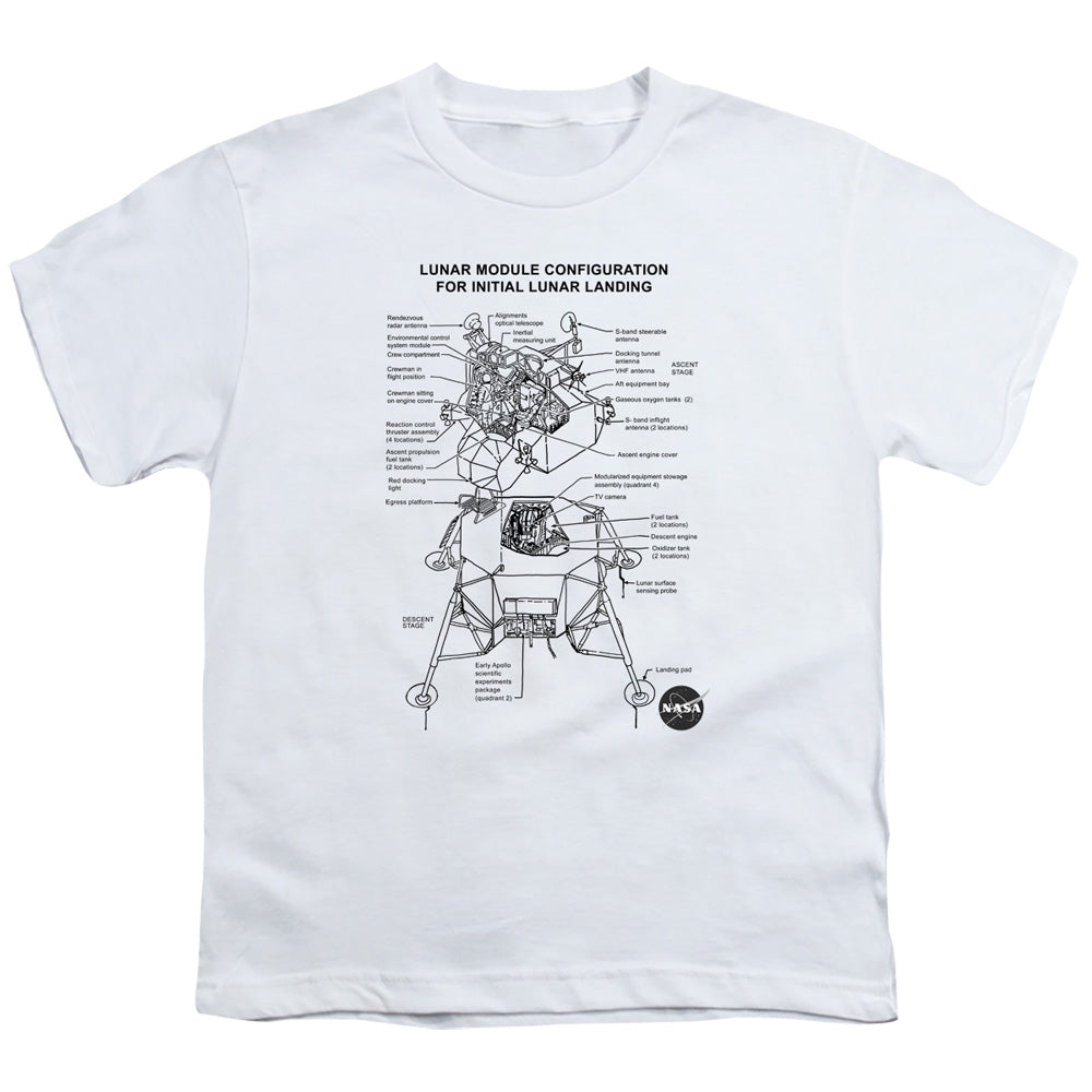 NASA : LUNAR MODULE DIAGRAM S\S YOUTH 18\1 White XL