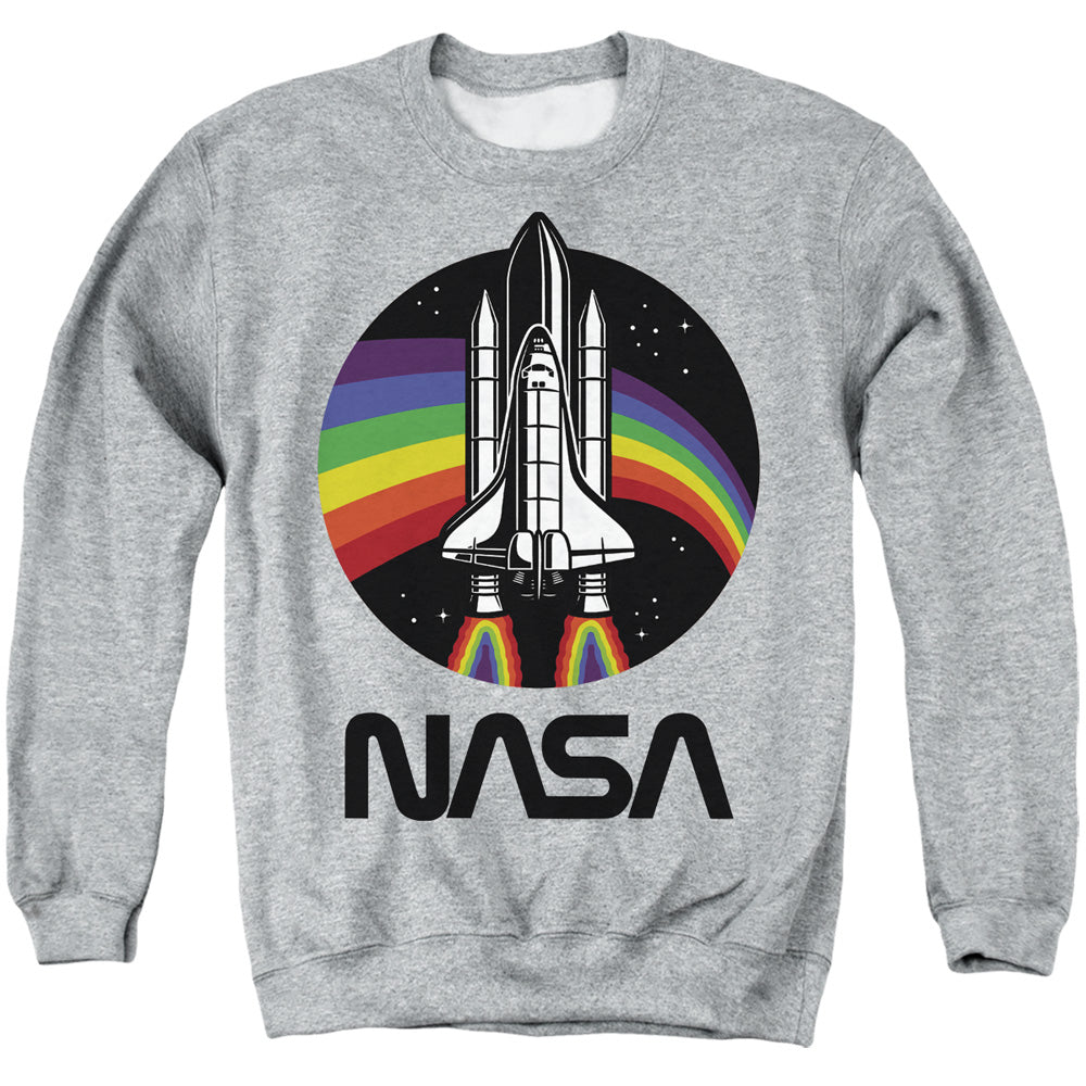 NASA : RAINBOW 2 ADULT CREW SWEAT Athletic Heather MD