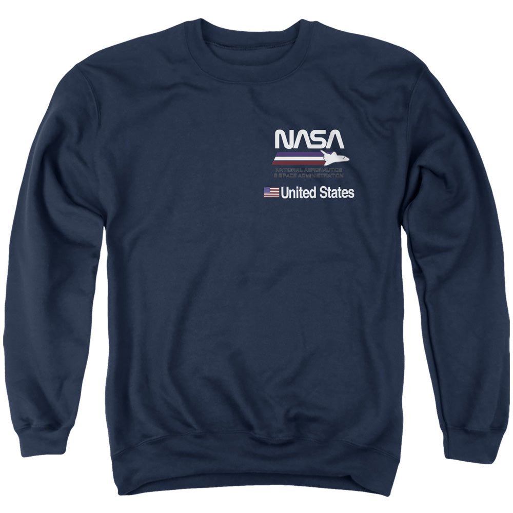 NASA : PLANE AERONAUTICS 1 ADULT CREW SWEAT Navy 2X