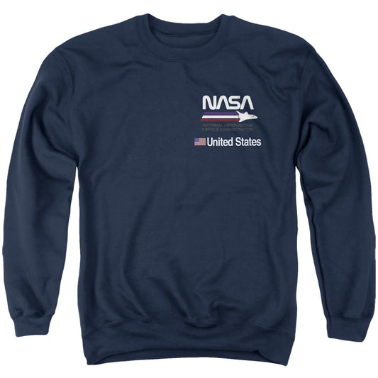 NASA : PLANE AERONAUTICS 1 ADULT CREW SWEAT Navy LG