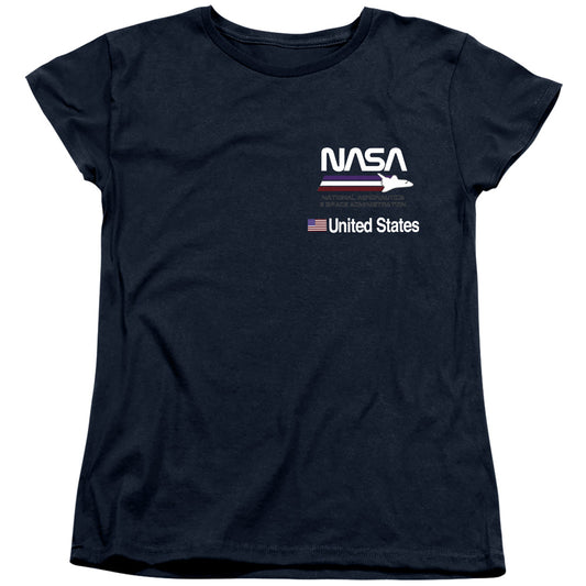 NASA : PLANE AERONAUTICS 1 WOMENS SHORT SLEEVE Navy 2X