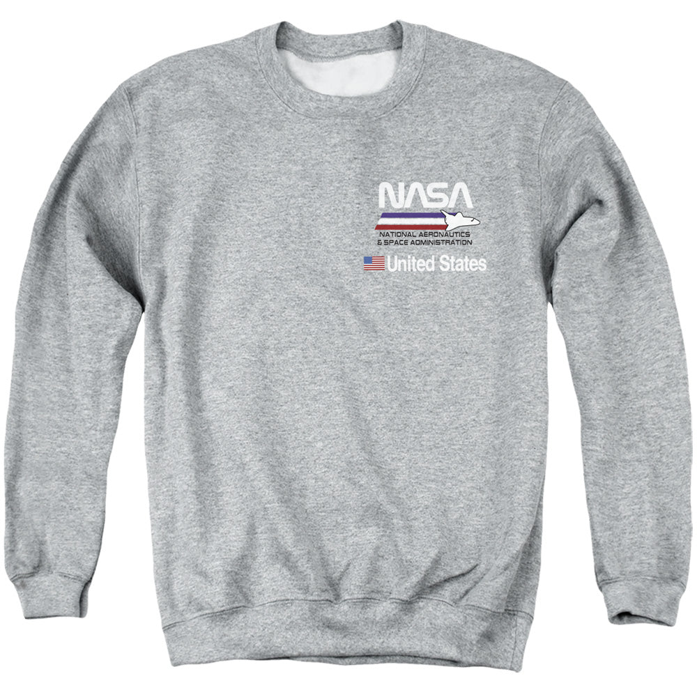 NASA : PLANE AERONAUTICS 2 ADULT CREW SWEAT Athletic Heather 2X