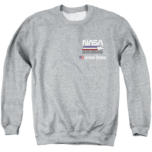 NASA : PLANE AERONAUTICS 2 ADULT CREW SWEAT Athletic Heather MD