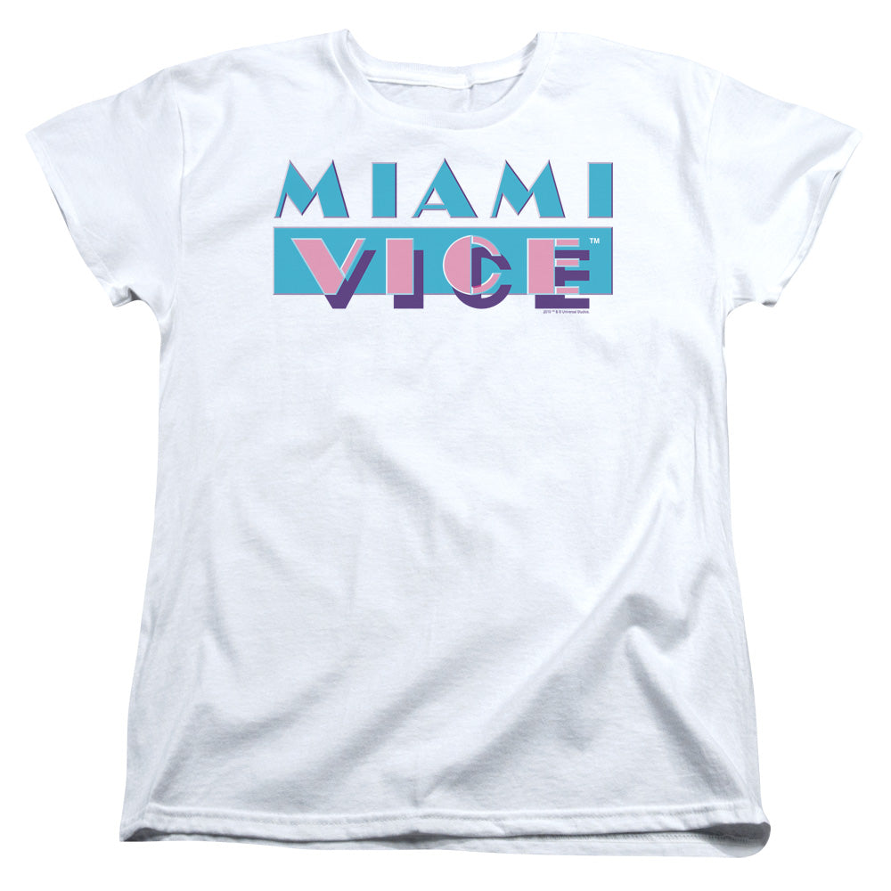 MIAMI VICE : LOGO S\S WOMENS TEE WHITE XL