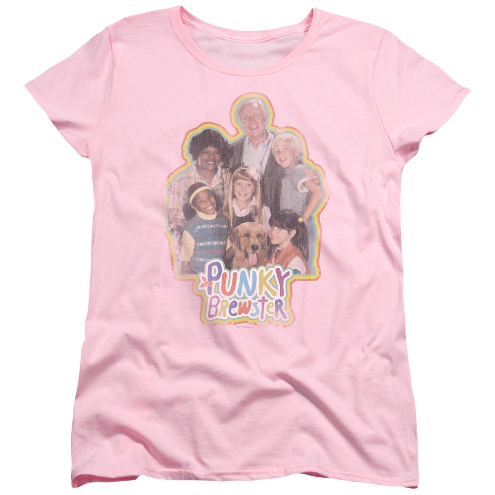 PUNKY BREWSTER : PB DISTRESSED S\S WOMENS TEE PINK LG