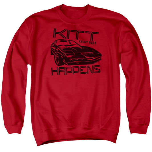 KNIGHT RIDER : KITT HAPPENS ADULT CREW NECK SWEATSHIRT RED 2X