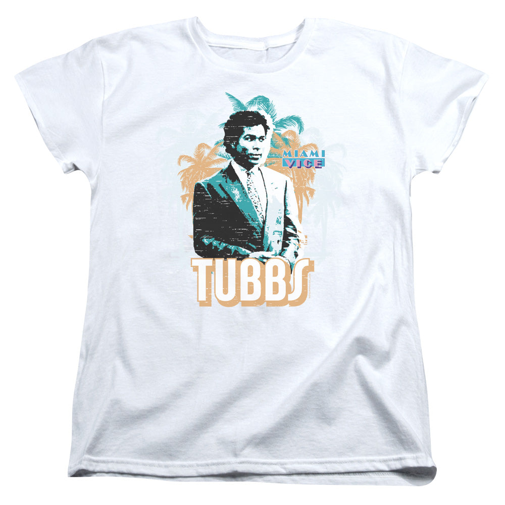 MIAMI VICE : TUBBS S\S WOMENS TEE WHITE LG