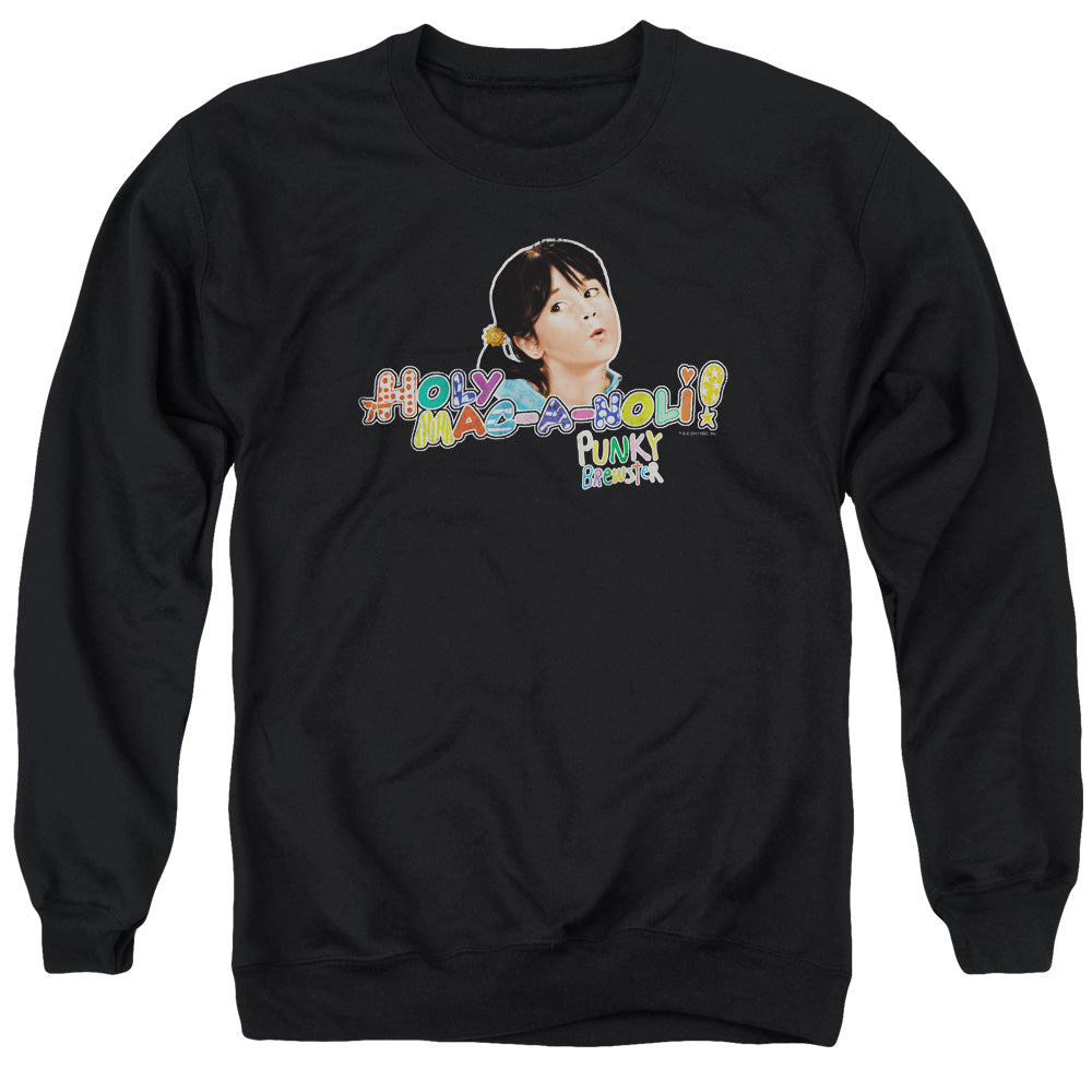 PUNKY BREWSTER : HOLY MAC A NOLI ADULT CREW NECK SWEATSHIRT BLACK LG