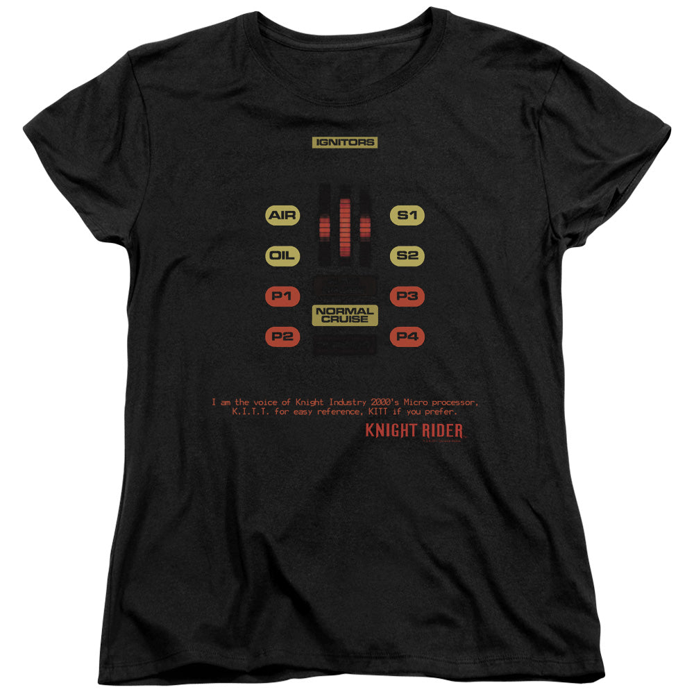 KNIGHT RIDER : KITT CONSOL S\S WOMENS TEE BLACK 2X