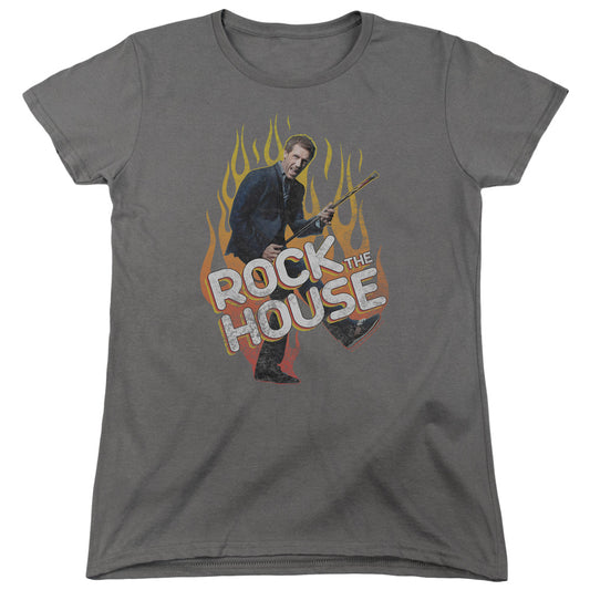 HOUSE : ROCK THE HOUSE WOMENS SHORT SLEEVE CHARCOAL 2X