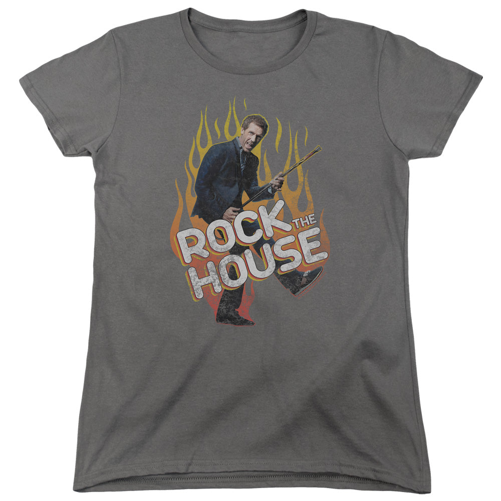 HOUSE : ROCK THE HOUSE WOMENS SHORT SLEEVE CHARCOAL XL