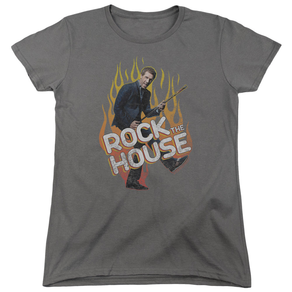 HOUSE : ROCK THE HOUSE WOMENS SHORT SLEEVE CHARCOAL MD