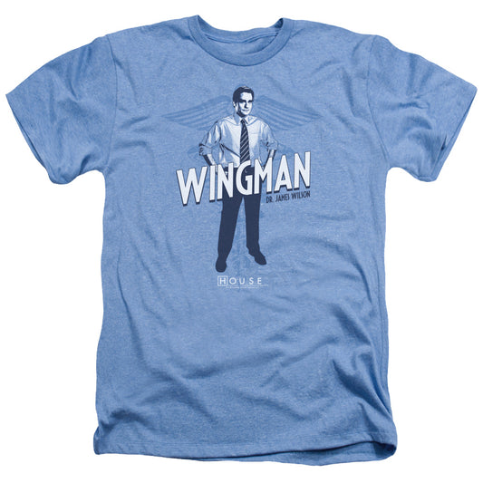 HOUSE : WINGMAN ADULT REGULAR FIT HEATHER SHORT SLEEVE LIGHT BLUE 3X