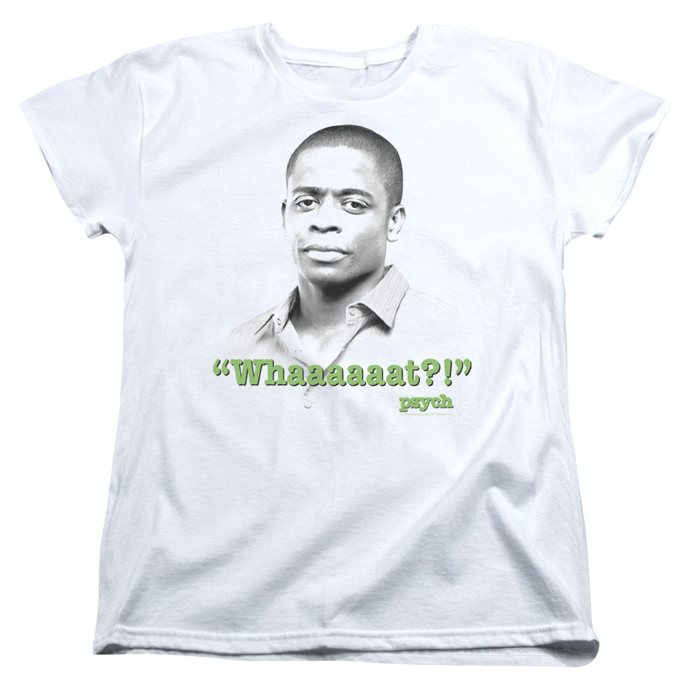 PSYCH : WHAAAAAAT?! S\S WOMENS TEE WHITE MD