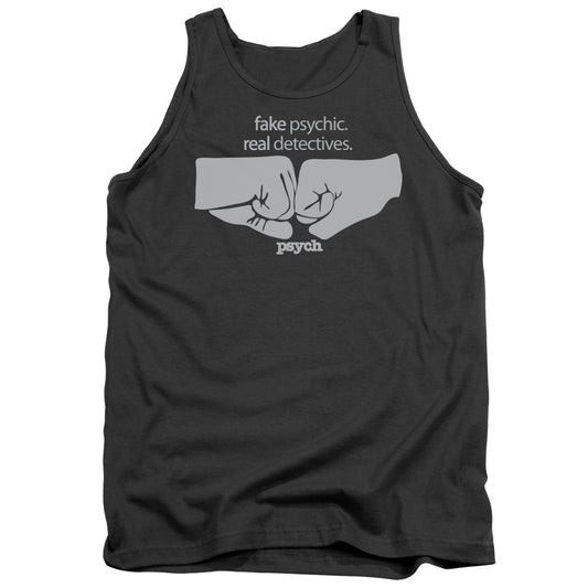 PSYCH : FIST BUMP ADULT TANK CHARCOAL XL