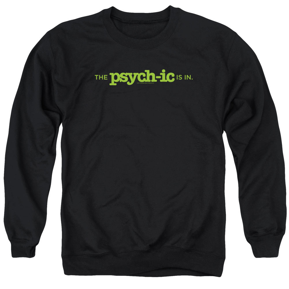 PSYCH : THE PSYCHIC IS IN ADULT CREW NECK SWEATSHIRT BLACK 2X