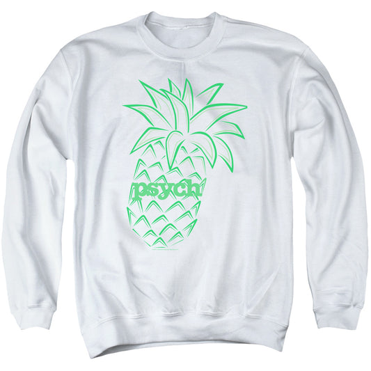 PSYCH : PINEAPPLE ADULT CREW NECK SWEATSHIRT WHITE 2X